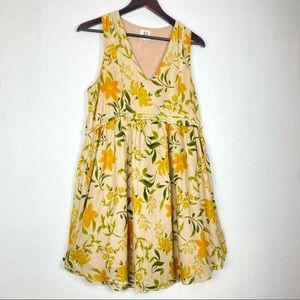 Anthro. dRA Flower Printed V-neck Dress M